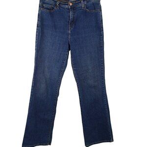 Levis 512 Perfectly Slimming Bootcut Jeans Dark‎ Wash Cotton Blend Size 14M